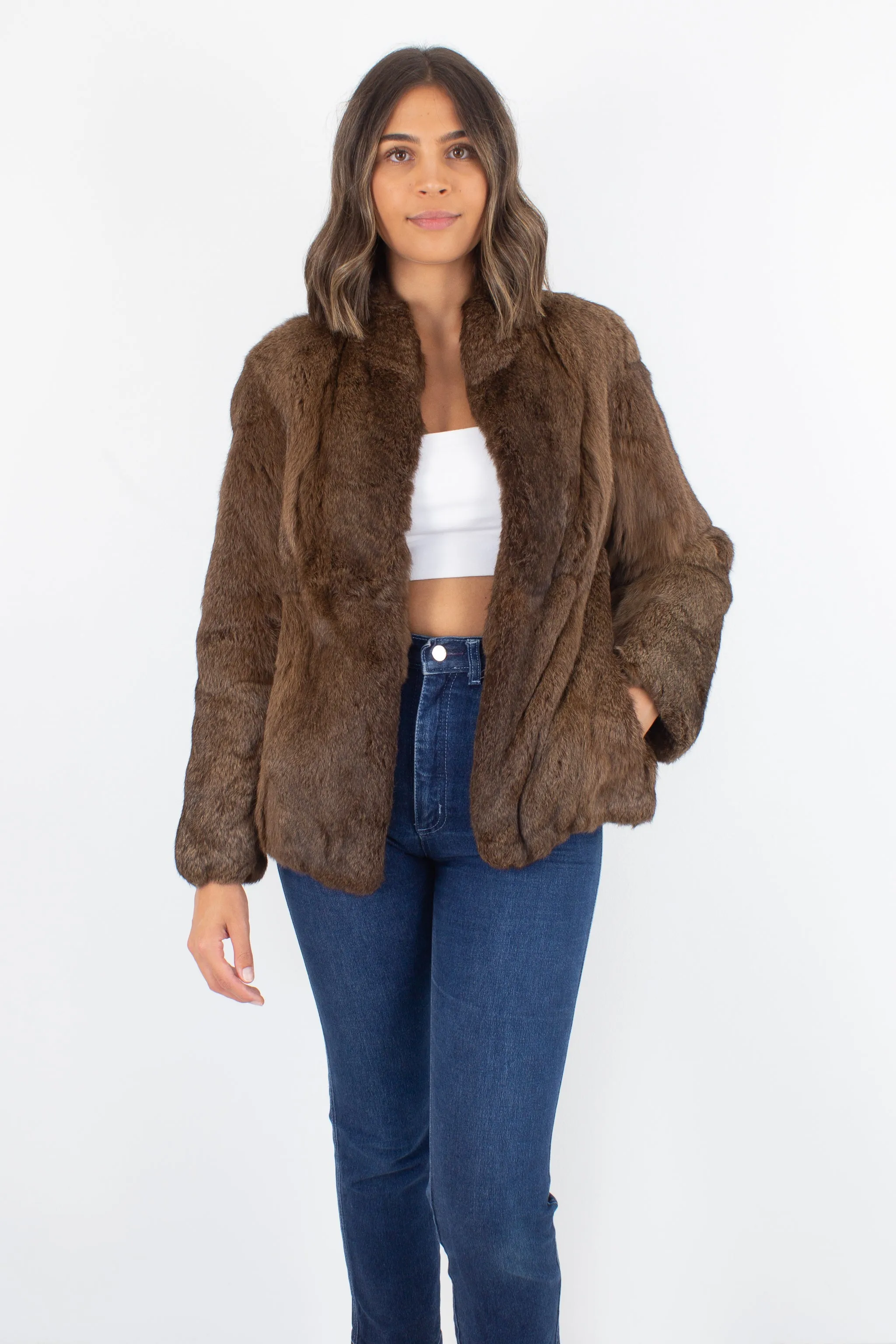 Brown Fur Coat - Size M