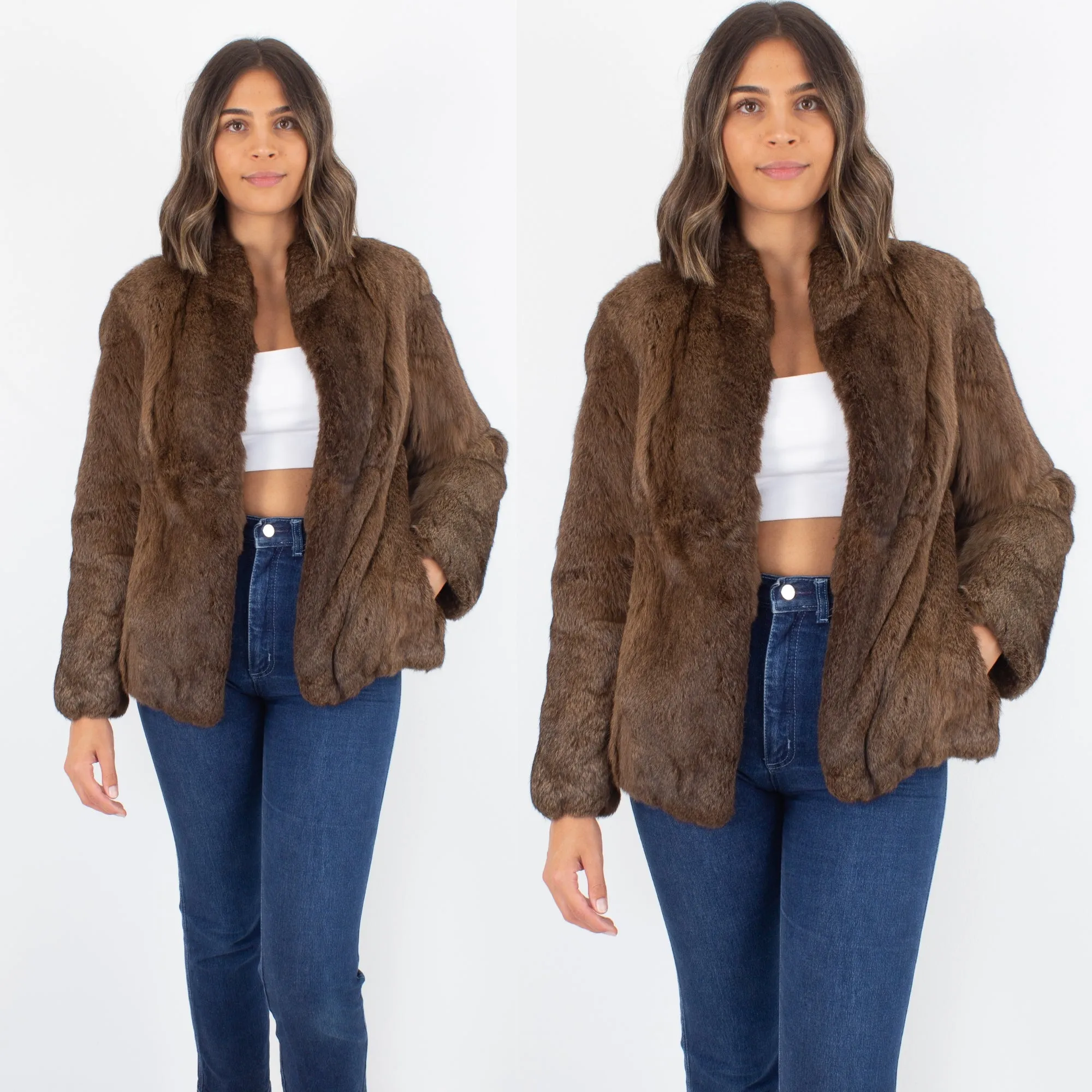 Brown Fur Coat - Size M