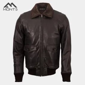 MONT5 - Men Nanga Parbat Brown A2 Flight Jacket